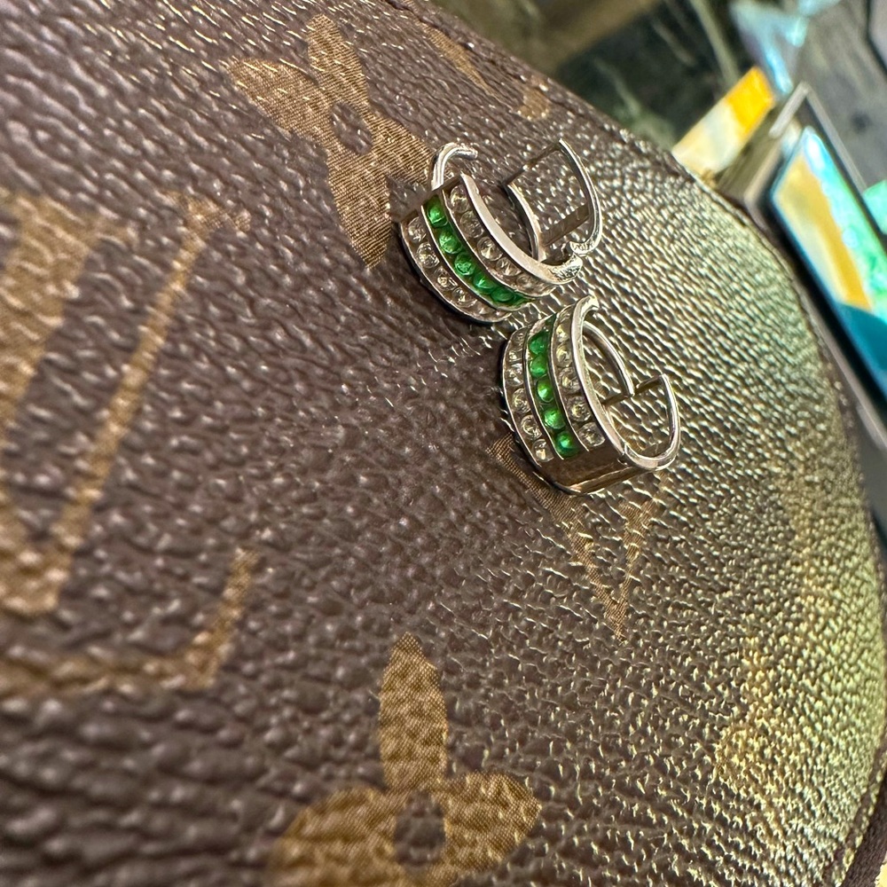 Solid 14k White Gold Earrings - image 1